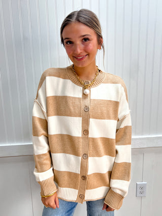 Willa Oversized Stripe Button Front Sweater Cardigan-Top-Sewn and Seen-Fall Favorites,FD 09/29/26,NewArrival,Tops Collection-The Twisted Chandelier