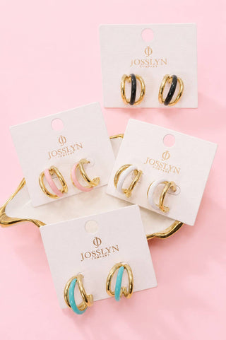 18K Stainless Steel Tarnish Free Enamel Hoop-Earrings-JOSSLYN by wall to wall-40E510-The Twisted Chandelier