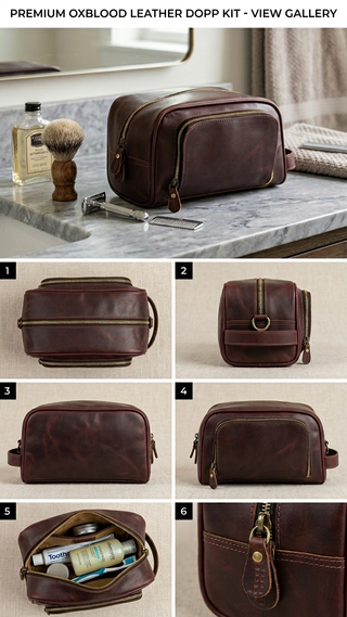 Handmade Buffalo Genuine Leather Toiletry Bag Dopp Kit-Bag-Immart Global LLC-Brandable,Men's-The Twisted Chandelier