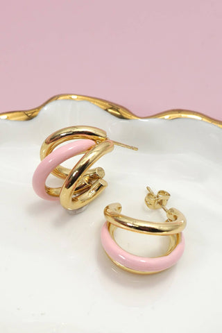 18K Stainless Steel Tarnish Free Enamel Hoop-Earrings-JOSSLYN by wall to wall-40E510-The Twisted Chandelier