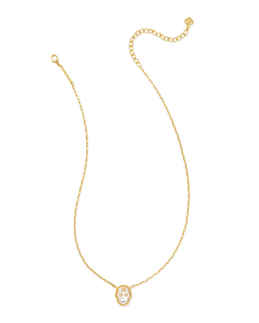 Kendra Scott Skeleton Short Pendant Necklace Gold Ivory Mother of Pearl-Necklaces-Kendra Scott-CR 09/05/24, FD 09/10/24, N00722GLD-The Twisted Chandelier