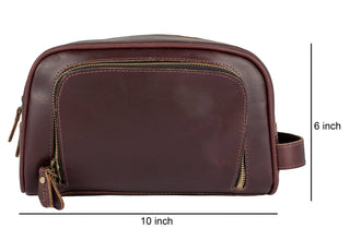 Handmade Buffalo Genuine Leather Toiletry Bag Dopp Kit-Bag-Immart Global LLC-Brandable,Men's-The Twisted Chandelier