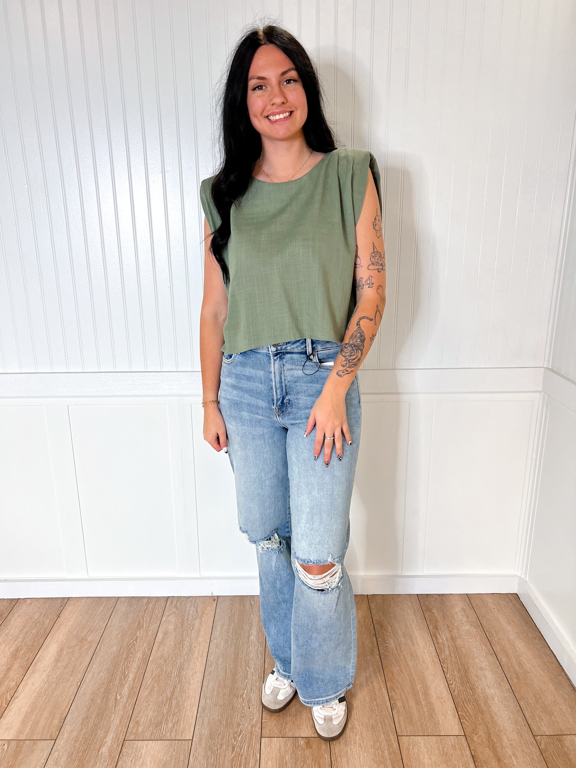 Indie Solid Woven Top-VERY J-Bin d2,FD 06/03/25,NT12090SET,OGP 34.99,Tops Collection-The Twisted Chandelier