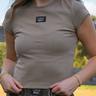 Lulu Mac Hallie Baby Doll Top - Dark Taupe-Top-Girlie Girl Originals-NewArrival,Tops Collection-The Twisted Chandelier