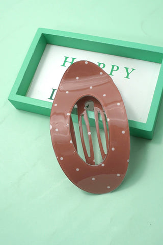 Jumbo Lay Flat Oval Hair Claw Clips Secure Styling-Hair Claws & Clips-JOSSLYN by wall to wall-40H1050-Brown-The Twisted Chandelier