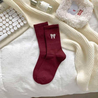 Bow Half Crew Throwback Socks-Socks-JOSSLYN by wall to wall-40S02057-The Twisted Chandelier
