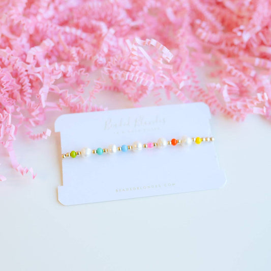 Beach Rainbow Bracelet-Beaded Blondes-Standard 6.75 inch-The Twisted Chandelier