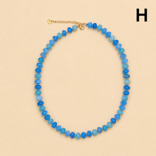 Natural Stone Semi-Precious Glass Mixed Necklace-Necklace-JOSSLYN by wall to wall-40NK9694-H-The Twisted Chandelier