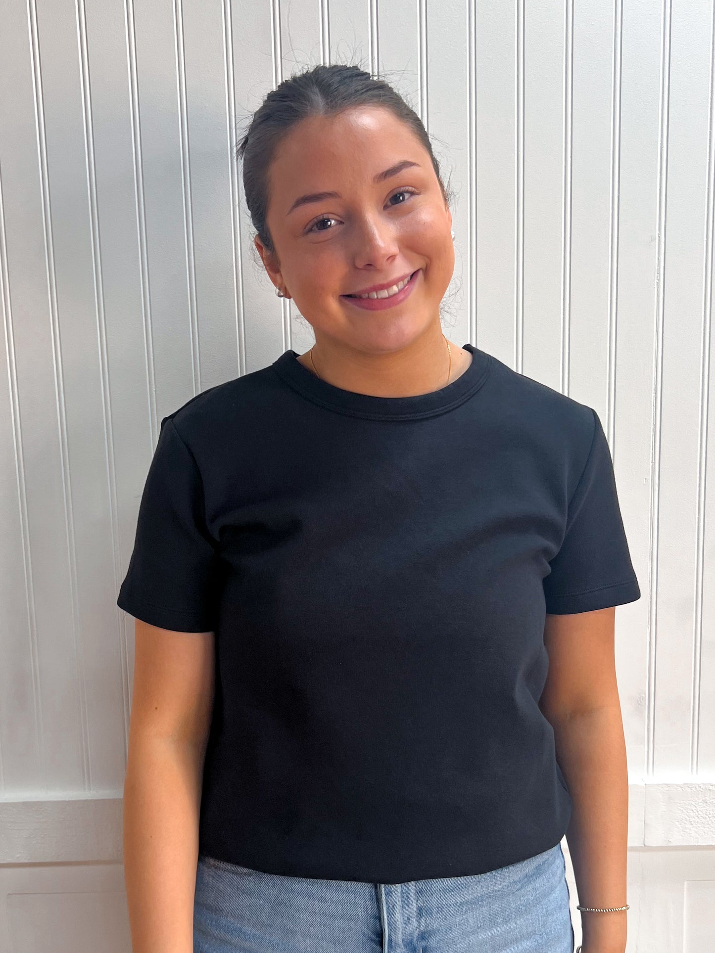 Rylee Short Sleeve Round Neck Soft Knit Jersey Top-Shirts & Tops-Active Basic | Active USA-FD 04/01/26,Tops Collection-The Twisted Chandelier