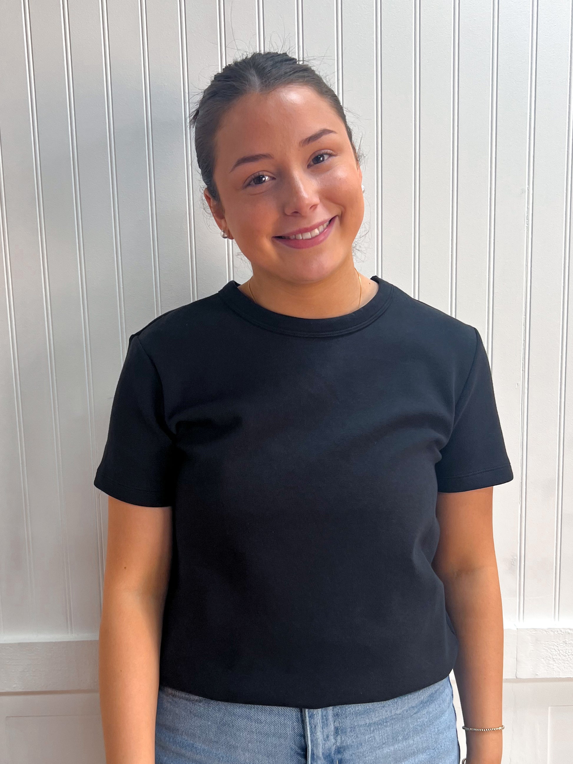Rylee Short Sleeve Round Neck Soft Knit Jersey Top-Shirts & Tops-Active Basic | Active USA-FD 04/01/26,Tops Collection-The Twisted Chandelier