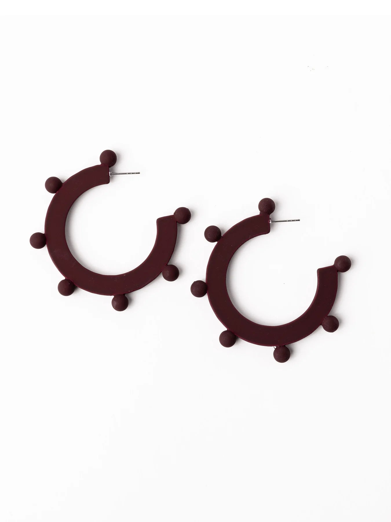 Michelle McDowell Astrid Earrings - Gameday Maroon & White | Large 2"-Earrings-Michelle McDowell-gameday-The Twisted Chandelier