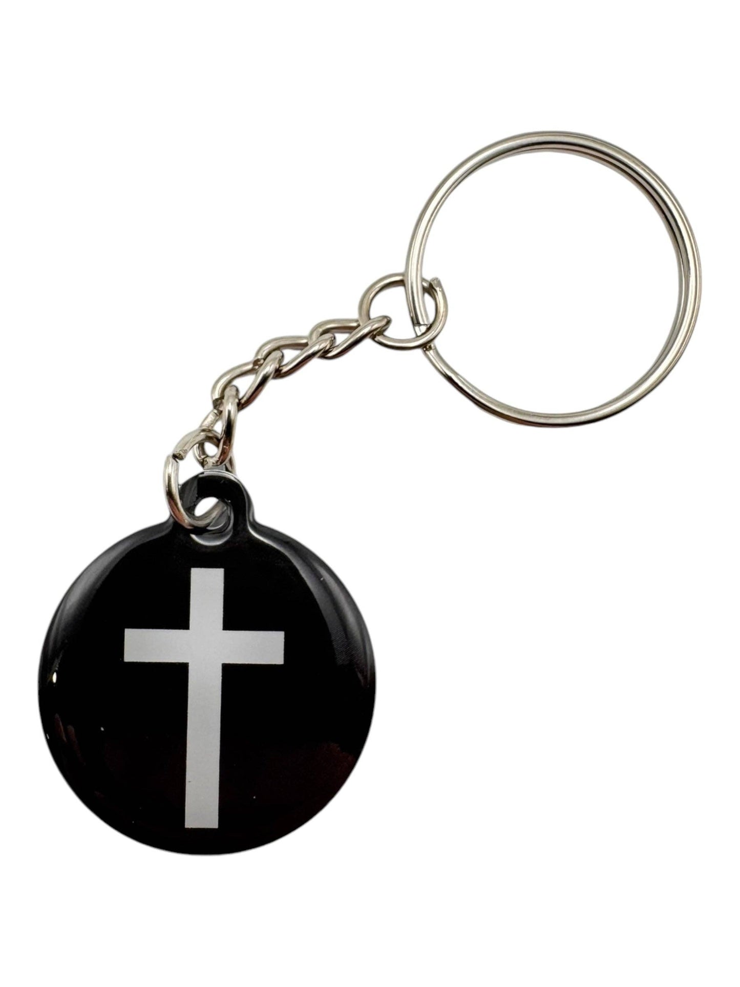 Tap To Pray™ - Prayer Tag Keychains-Versible-Black + Cross-The Twisted Chandelier