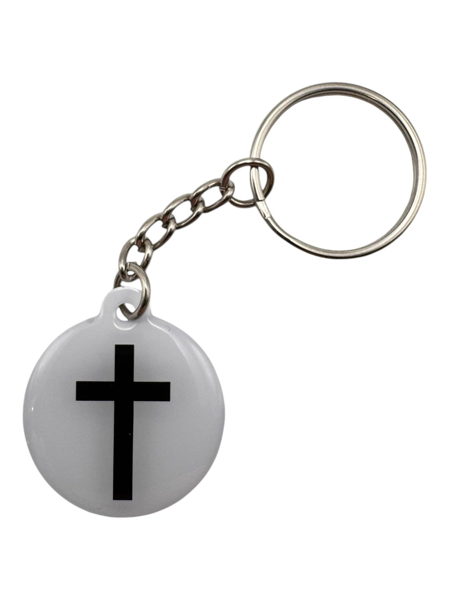 Tap To Pray™ - Prayer Tag Keychains-Versible-White + Cross-The Twisted Chandelier