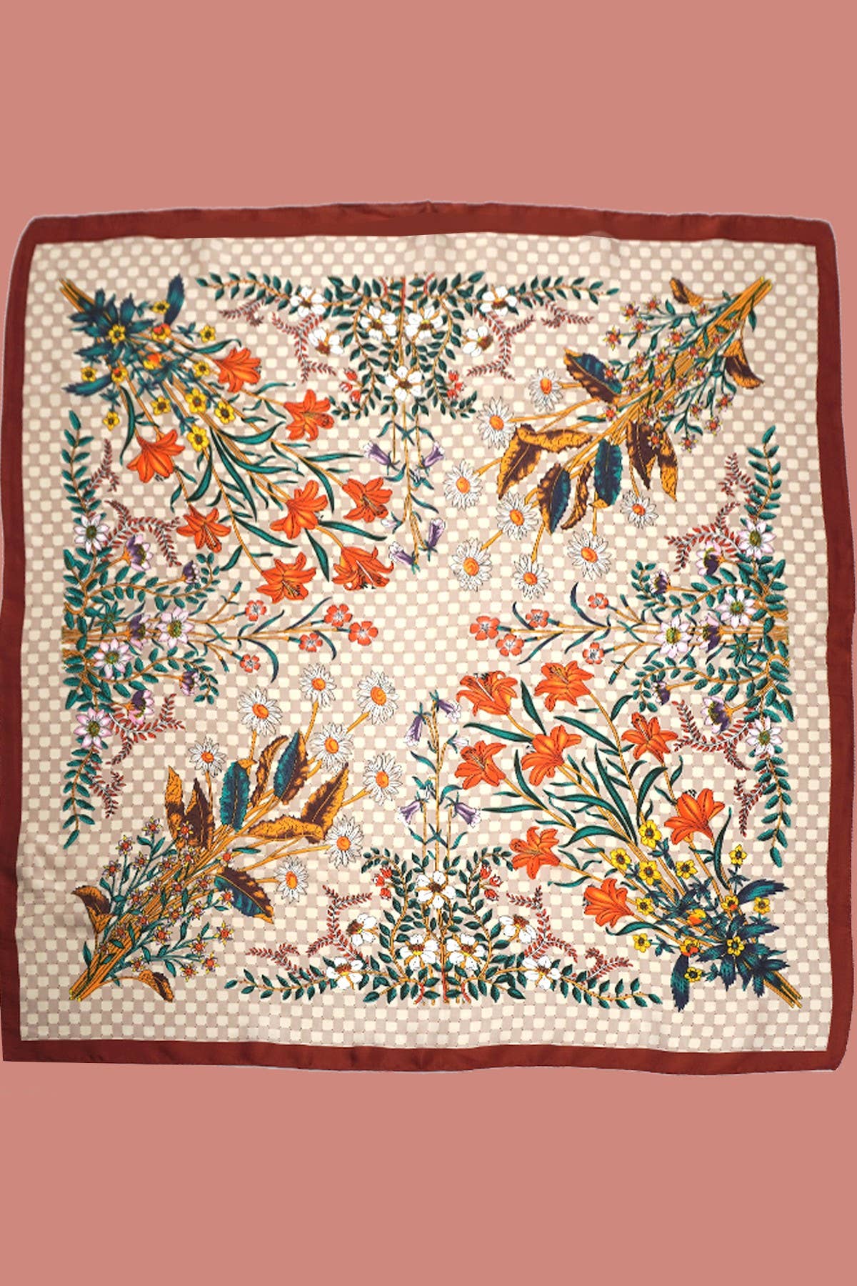 Large Floral Print Bandana Scarf-JOSSLYN by wall to wall-40SC697-The Twisted Chandelier