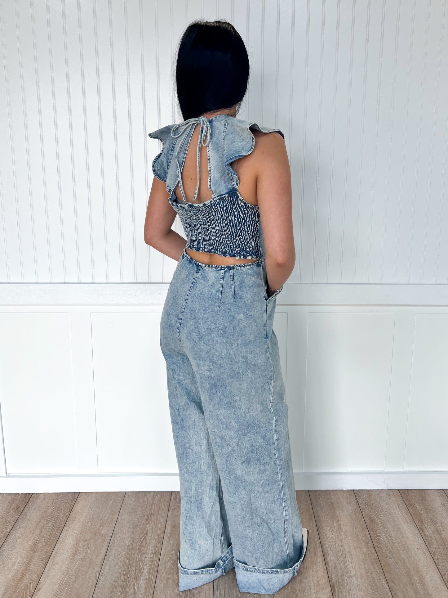 Rosie Ruffled Denim Jumpsuit-JADE BY JANE-DJR,FD 01/23/26,JJS5035-The Twisted Chandelier