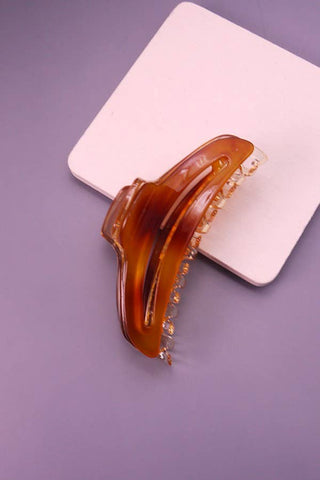Marbled Curved Hair Claw Clips-Hair Claws & Clips-JOSSLYN by wall to wall-40H452-Brown-The Twisted Chandelier