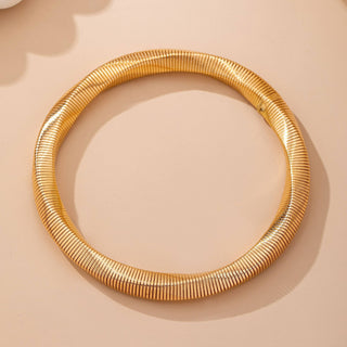 Gold-Tone Flexible Omega Chain Bangle-JOSSLYN by wall to wall-80B1688-The Twisted Chandelier