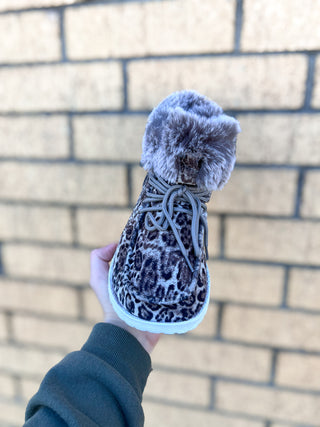 Fancy Black & White Leopard Faux Fur Lined High Top Shoes Gypsy Jazz-Shoes-GYPSY JAZZ/VERY G/WOLF BRANDS-05/15/24,1st md,Confirmed 06/01/26,GJSP0236-The Twisted Chandelier