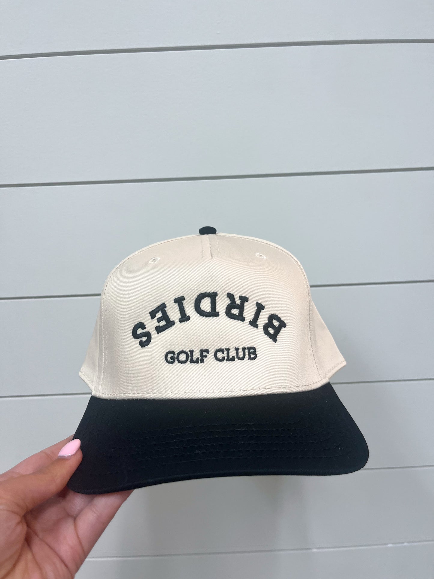 BIRDIES Golf Club Upside Down Men's Hat-Katydid-Black and Tan-The Twisted Chandelier