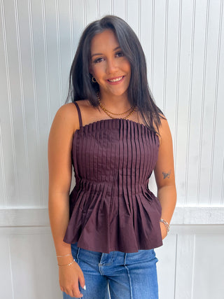 Cleo Solid Pleated Cami Top-Top-Entro-FD 08/14/26,NewArrival,Tops Collection-The Twisted Chandelier