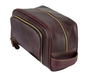 Handmade Buffalo Genuine Leather Toiletry Bag Dopp Kit-Bag-Immart Global LLC-Brandable,Men's-The Twisted Chandelier