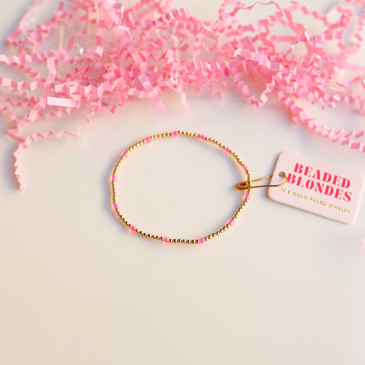 Pink Dainty Poppi Bracelet | Beaded Blondes-Beaded Blondes-The Twisted Chandelier
