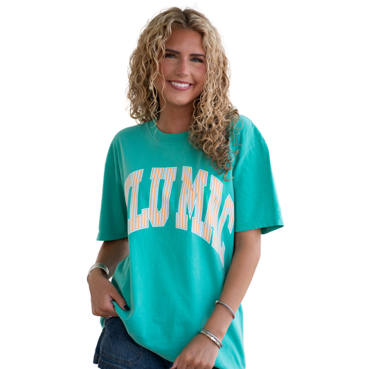 Briar Stripe Adult Cream Sickle Sky/Island Green Comfort Colors Tee-Girlie Girl Originals-LM-STR-1000,Tops Collection-The Twisted Chandelier