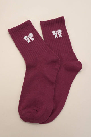 Bow Half Crew Throwback Socks-Socks-JOSSLYN by wall to wall-40S02057-The Twisted Chandelier