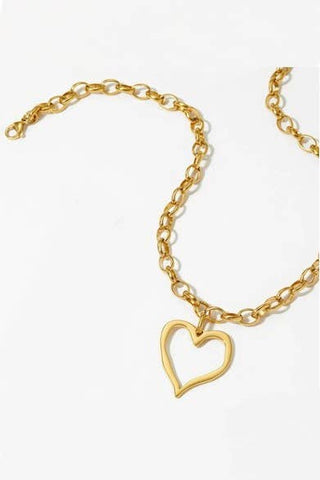 18K Stainless Steel Tarnish Free Heart Necklace-Necklace-JOSSLYN by wall to wall-40NK9564-The Twisted Chandelier
