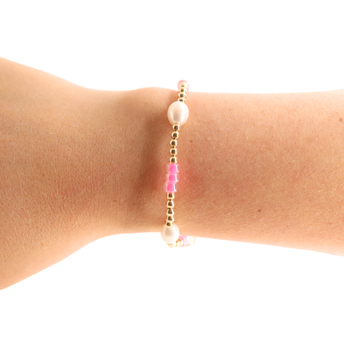 Hot Pink Pearl Poppi Bracelet-Beaded Blondes-The Twisted Chandelier