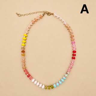 Natural Stone Semi-Precious Glass Mixed Necklace-Necklace-JOSSLYN by wall to wall-40NK9694-A-The Twisted Chandelier
