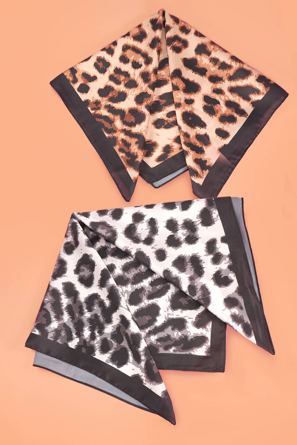 Animal Leopard Print Silky Feel Bandana Scarf-JOSSLYN by wall to wall-40SC632-The Twisted Chandelier