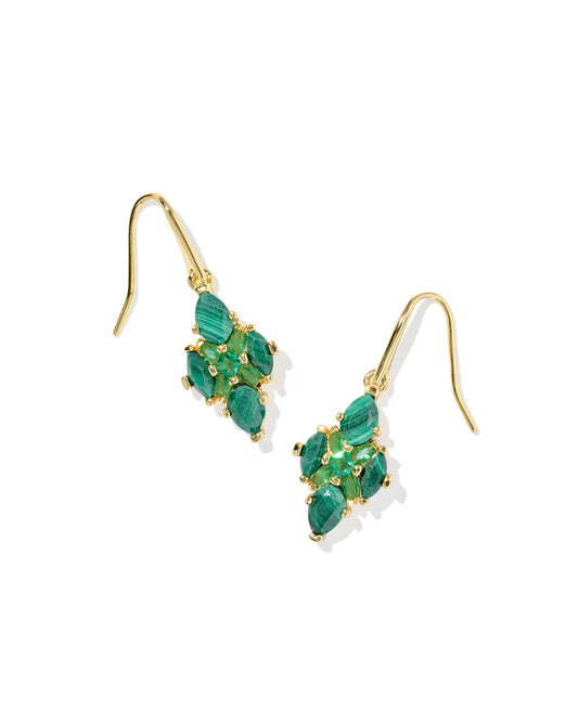 Kendra Scott Abbie Crystal Drop Earrings Gold Green Mix-Kendra Scott-E00938GLD-The Twisted Chandelier