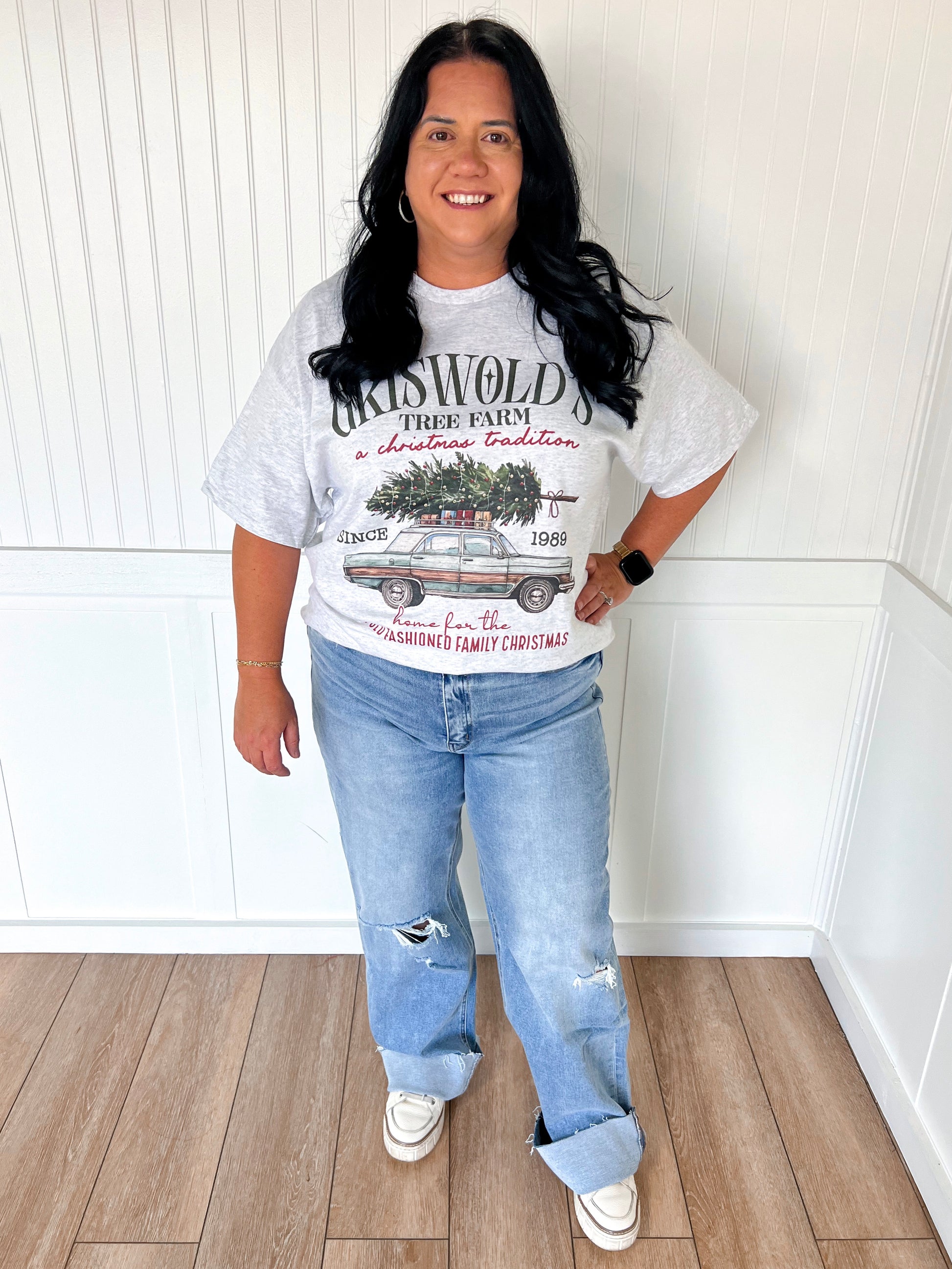 Griswold's Tree Farm Christmas T-Shirt-Graphic T-Shirt-Spirit+Tribe-BIN A 3,Christmas tote ct1,FD 12/03/24,Tops Collection-The Twisted Chandelier