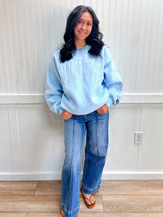 Lulu Mac Rory Sweatshirt - Light Blue-Top-Girlie Girl Originals-FD 09/16/26,NewArrival,Tops Collection-The Twisted Chandelier