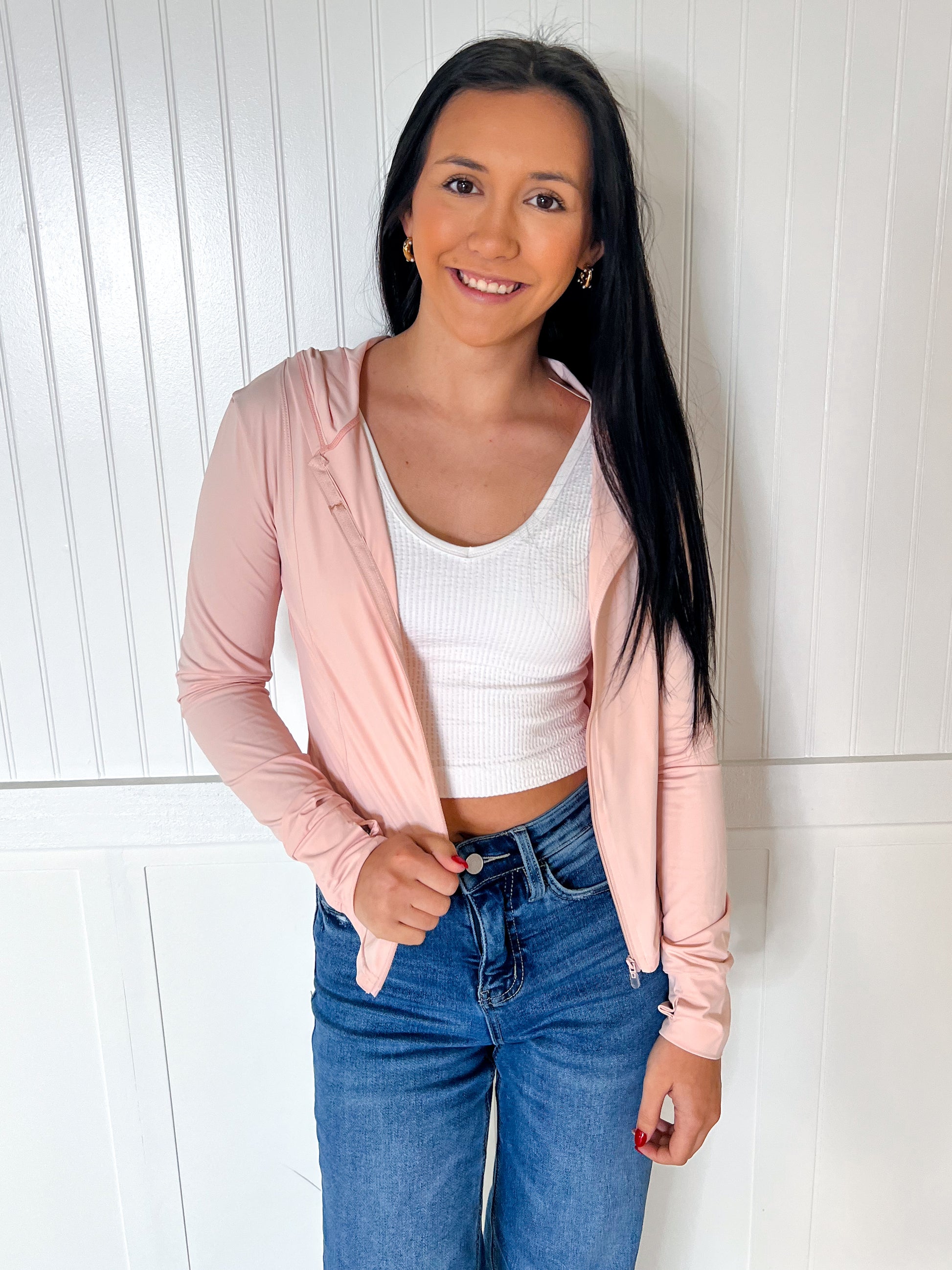 Katie Dry Fit Zip Up Lightweight Jacket-Apparel & Accessories-blu pepper-11/13/24,1st md,Bin a4,OGP 52.99,Tops Collection-The Twisted Chandelier