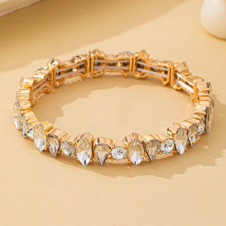 Crystal Gold-Tone Stretch Statement Bracelet-Bracelet-JOSSLYN by wall to wall-80B1786-The Twisted Chandelier