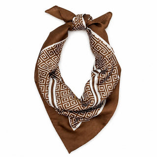 Geometric Print Silk Satin Shawl Scarf-Scarf-JOSSLYN by wall to wall-40SC733-The Twisted Chandelier