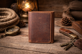 Men’s Leather Wallet for Men Handcrafted Distressed Trifold Wallet-American Leather Goods-Men's-The Twisted Chandelier