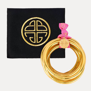 BuDhaGirl's Gold All Weather Bangles® (Set of 9) - Serenity Prayer-Bracelet-BuDhaGirl-The Twisted Chandelier