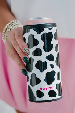 Cow Print Slim Can Cooler-Cooler-Katydid-The Twisted Chandelier