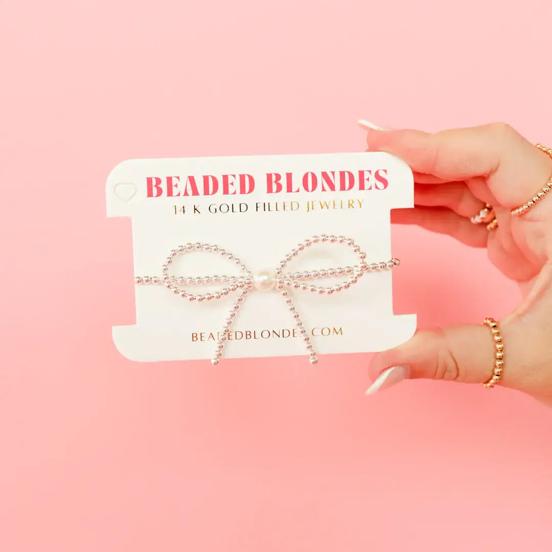 Silver Bow Bracelet-Beaded Blondes-The Twisted Chandelier