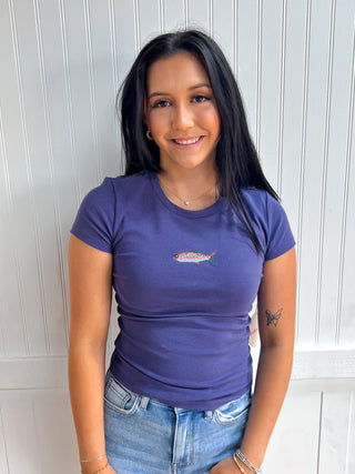 Riley Fish Embroidered Baby Tee