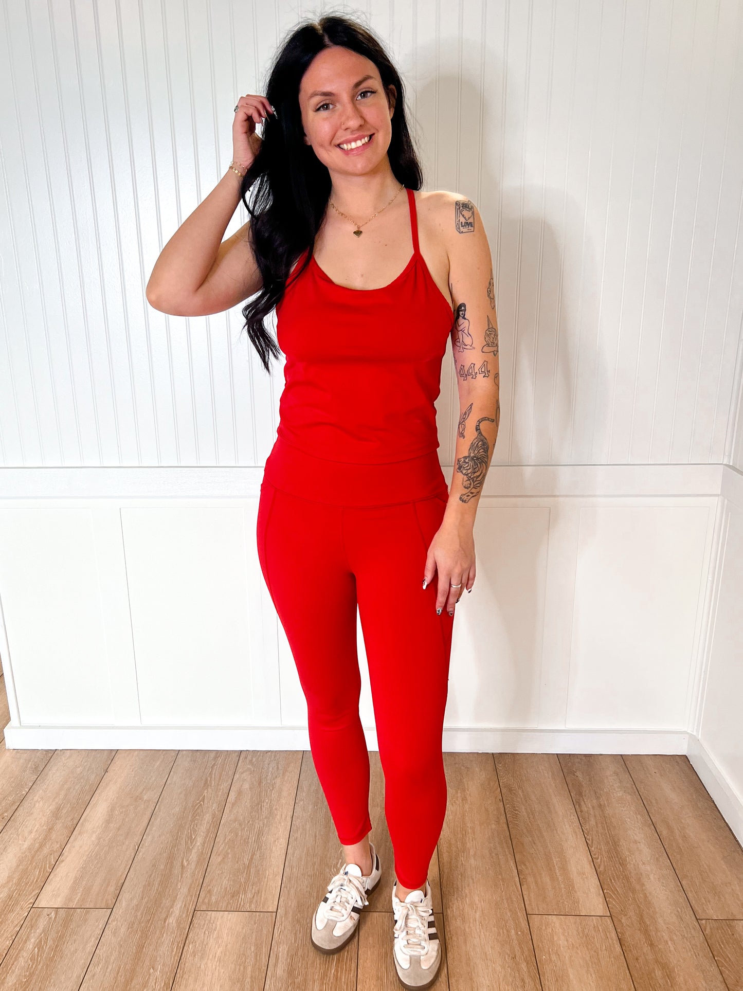 Lilly Longline Spaghetti Strap Active Tank Top-Active Wear-Mono B-08/13/25,BIN A 3,FD 01/07/25,OGP $28.99,Top,Tops Collection-The Twisted Chandelier