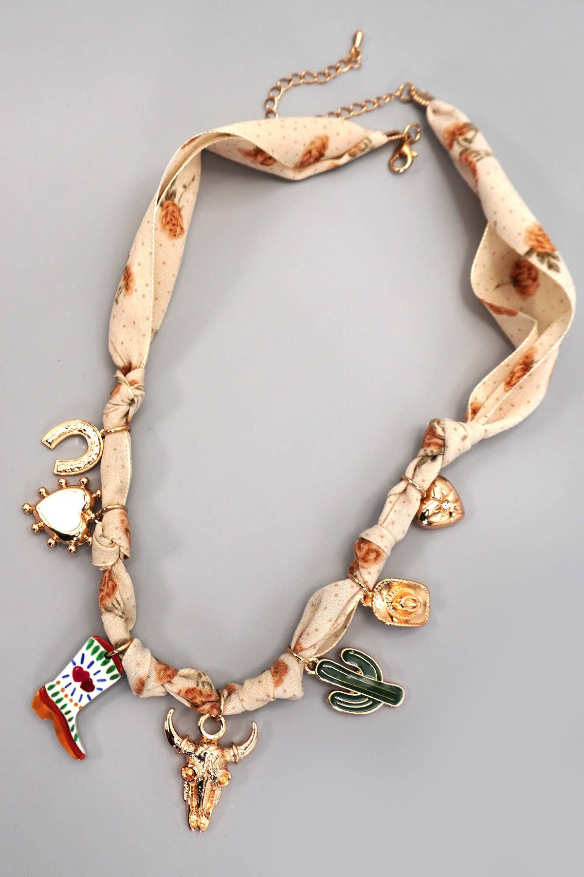 Scarf Charm Necklace - Boot Cactus Hat Heart-JOSSLYN by wall to wall-80N92365-The Twisted Chandelier