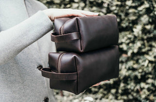 Personalized Leather Dopp Kit & Toiletry Bag, Customized Groomsmen Gift Toiletry Bag, Monogrammed Mens Toiletry Bag, Gift for Him-Luxe Range Leather-The Twisted Chandelier