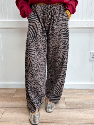 Sylvie Mixed Zebra & Cheetah Barrel Pants-Pants-Mittoshop-bottoms,Fall Favorites,FD 10/09/26,NewArrival-The Twisted Chandelier