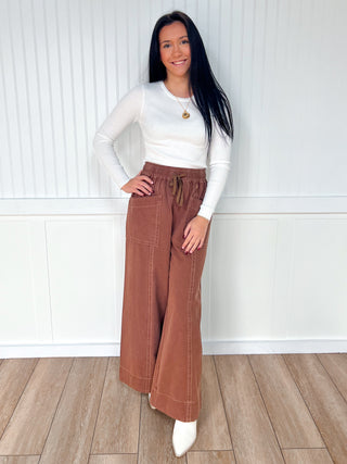 Collins Mineral Wash Wide Leg Elastic Waist Twill Pants-Pants-mittoshop-bottoms,FD 01/21/26-The Twisted Chandelier