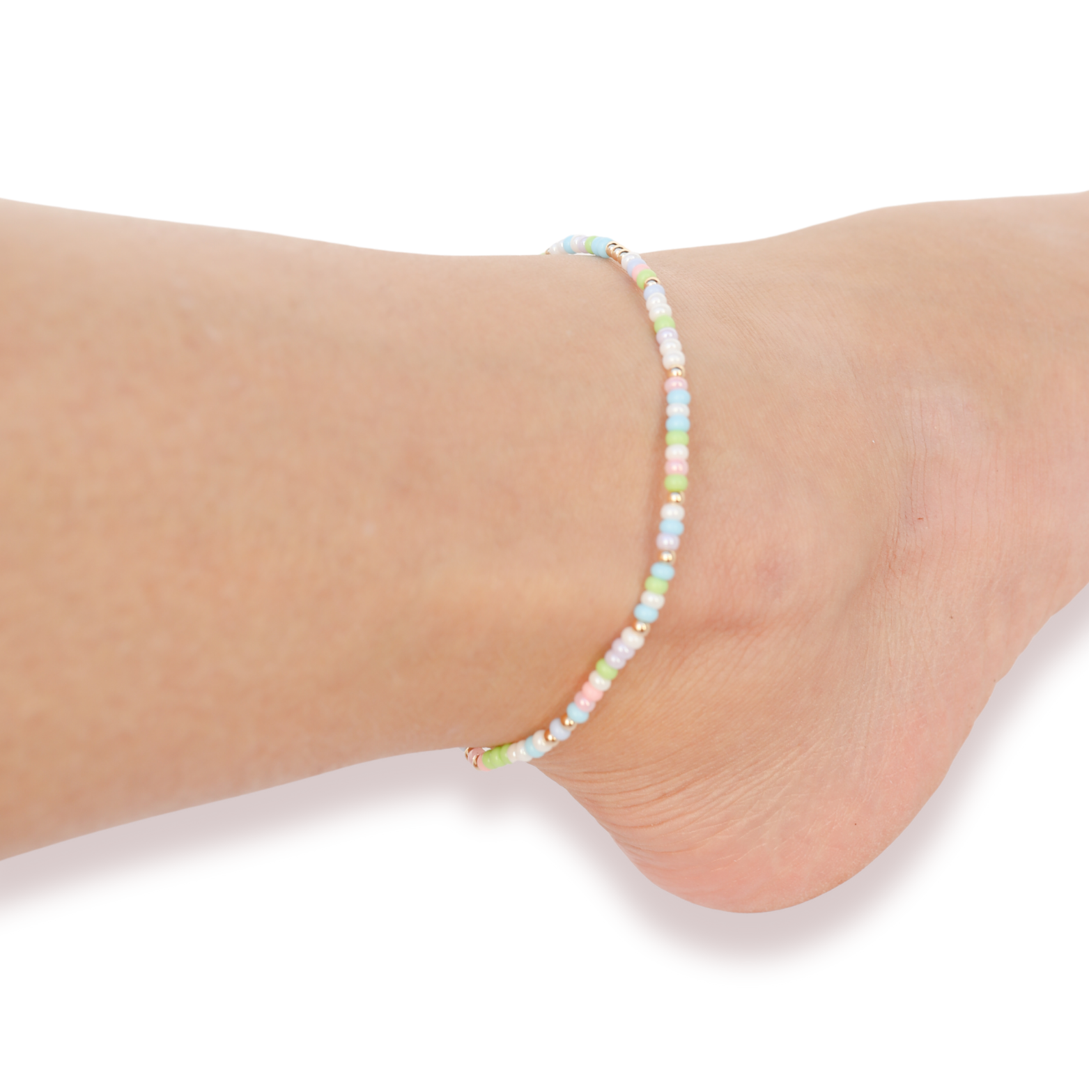 Pastel Spring Anklet-Beaded Blondes-The Twisted Chandelier