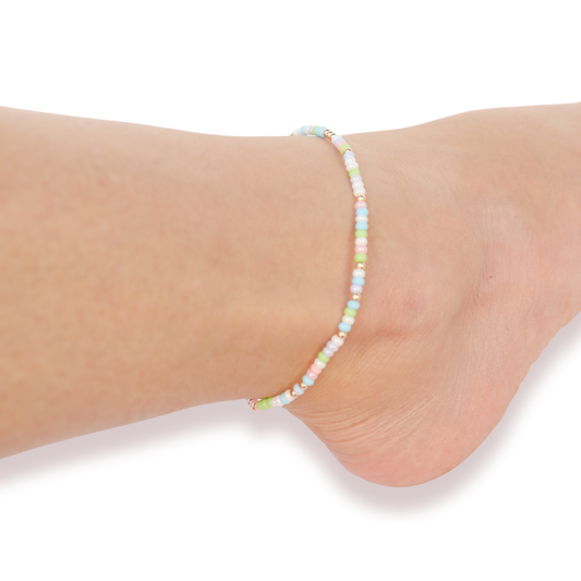 Pastel Spring Anklet-Beaded Blondes-The Twisted Chandelier